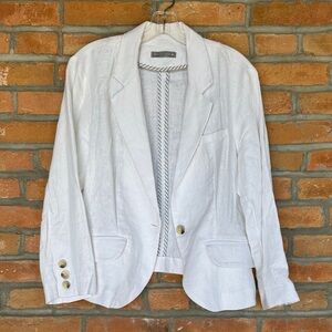 Olivia Moon White Blazer with Gold Buttons